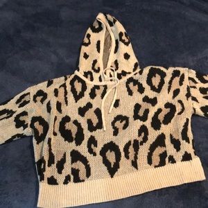 Frankie leopard knit hoodie